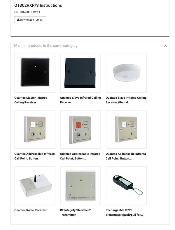 Quantec Master Infrared Ceiling Receiver (Round Version) QT302RXR