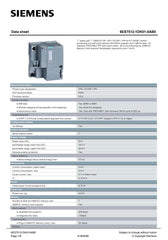 SIMATIC DP CPU 1512SP-1 PN for ET 200SP 6ES7512-1DK01-0AB0 SIEMENS
