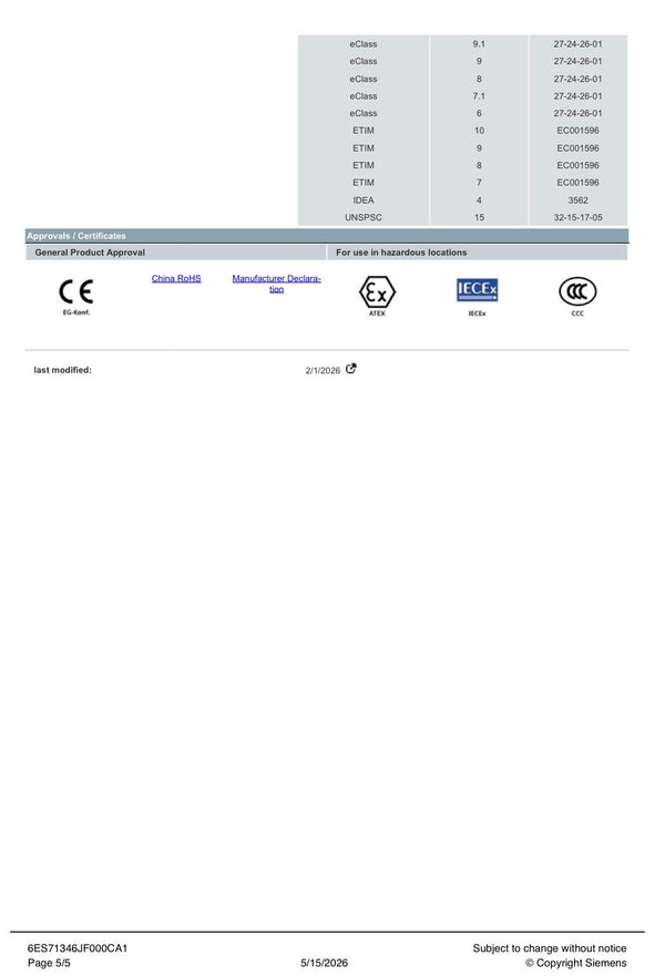 SIMATIC ET 200SP 6ES7134-6JF00-0CA1 SIEMENS