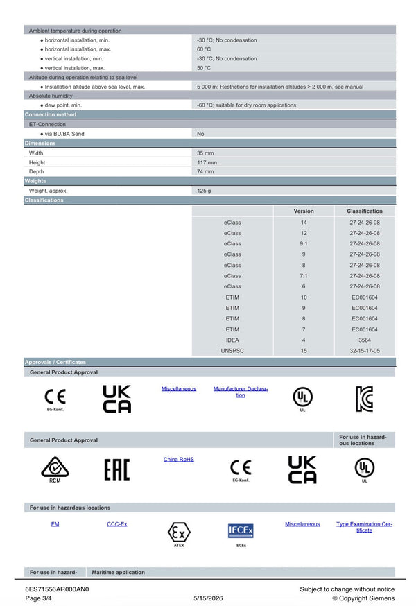 SIMATIC ET 200SP PROFINET interface module IM 155-6PN Basic 6ES7155-6AR00-0AN0 SIEMENS