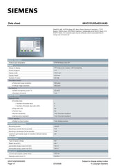 SIMATIC HMI KTP700 Basic DP 6AV2123-2GA03-0AX0 SIEMENS