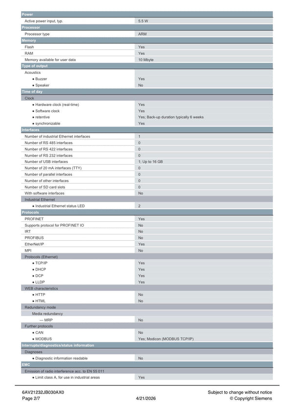 SIMATIC HMI KTP900 Basic Basic Panel Key/touch operation 9’’ TFT display 65536 colors 6AV2123-2JB03-0AX0 SIEMENS