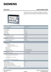SIMATIC HMI TP1200 Comfort Comfort Panel Touch operation 12’’ widescreen TFT display 6AV2124-0MC01-0AX0 SIEMENS