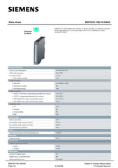 SIMATIC S7-1500 Digital input module 6ES7521-1BL10-0AA0 SIEMENS