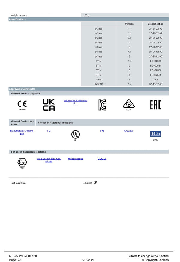 SIMATIC S7-1500 Front connector in push-in design 40-pole 6ES7592-1BM00-0XB0 SIEMENS
