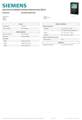 SINAMICS Intelligent Operator Panel (IOP-2)- 6SL3255-0AA00-4JA2 SIEMENS