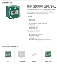SSP Green Resettable Triple Pole Break Glass Sounder LED Deep Back Box, Access Control FIXES-HUB