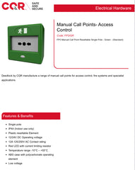 Surface Manual Call Point Resettable Single Pole Green CQR FP3