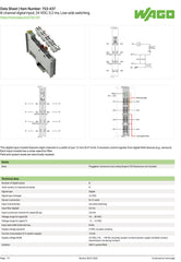 WAGO - 753-437 8-CHANNEL DIGITAL INPUT MODULE 24 VDC 0.2 MS LOW-SIDE SWITCHING CAGE CLAMP DIN MOUNT 10A