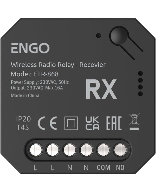 Wireless Boiler Control Relay 230V Receiver and Transmitter 868 MHz Volt Free Heating System Switch DIN Rail Pump